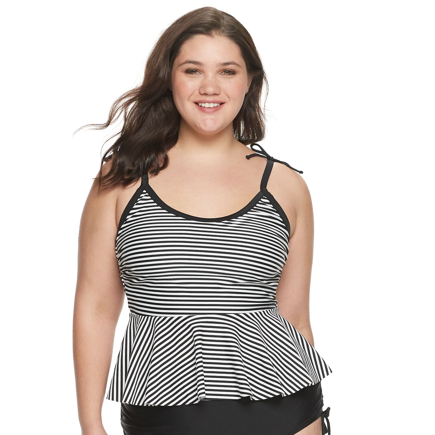 plus size peplum swim top