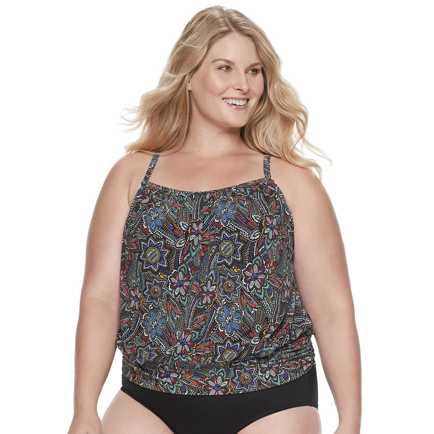 plus size blouson swimsuit