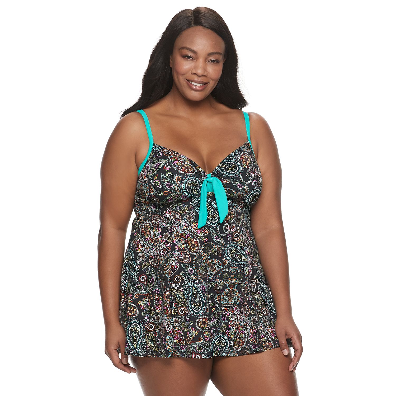 a shore fit plus size swimdress