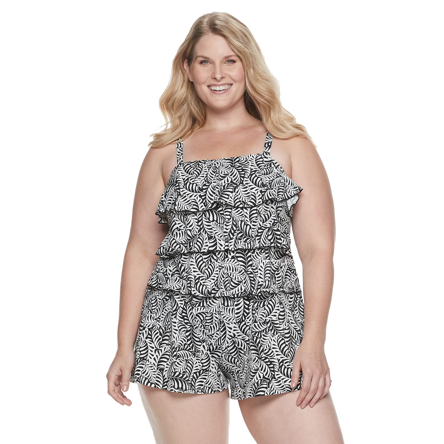 plus size swim romper