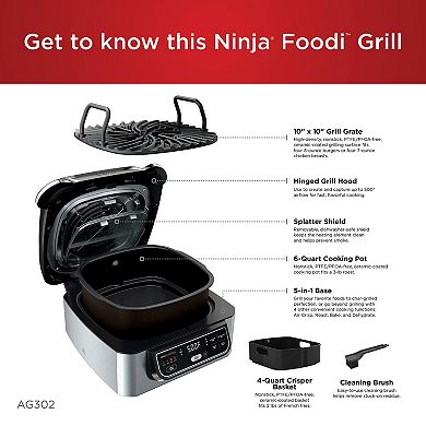 Ninja Foodi 5-in-1 Indoor Grill with Air Fry, Roast, Bake & Dehydrate