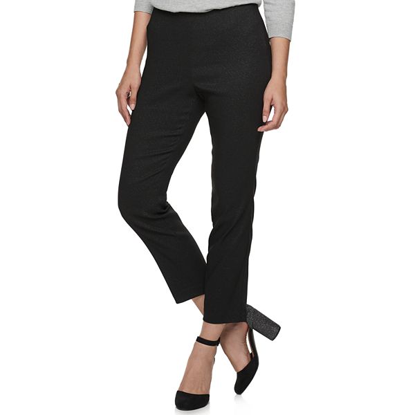 Women's ELLE™ Scallop Pull On Ponte Skinny Ankle Pants