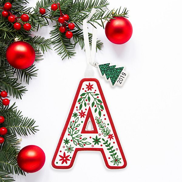 Monogram Letter Christmas Ornament