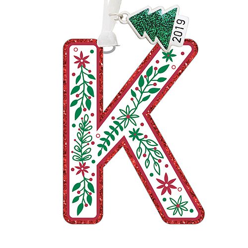 Monogram Letter Christmas Ornament