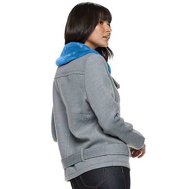 Women's Nine West Oversized Belted Moto Coat
