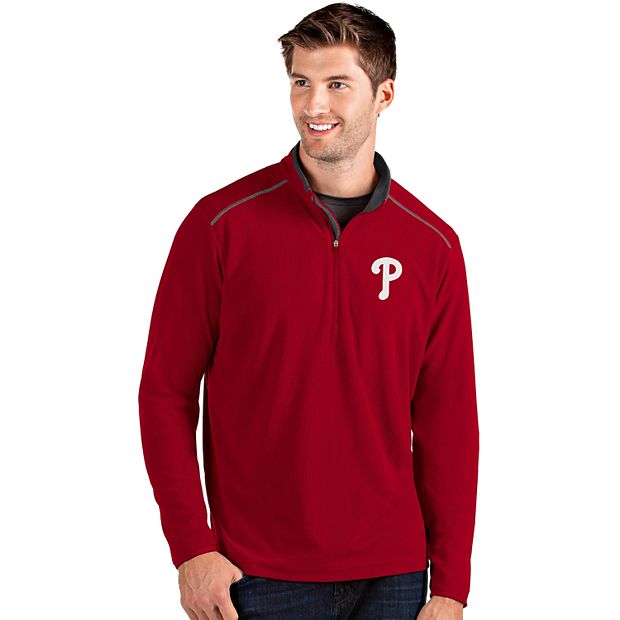 Antigua Men's Philadelphia Eagles Fortune Quarter-Zip Oatmeal Pullover