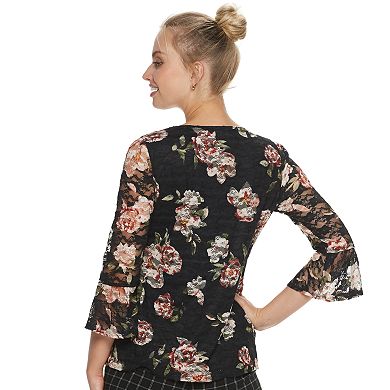 Women's ELLE™ Stretch Lace V-neck Top