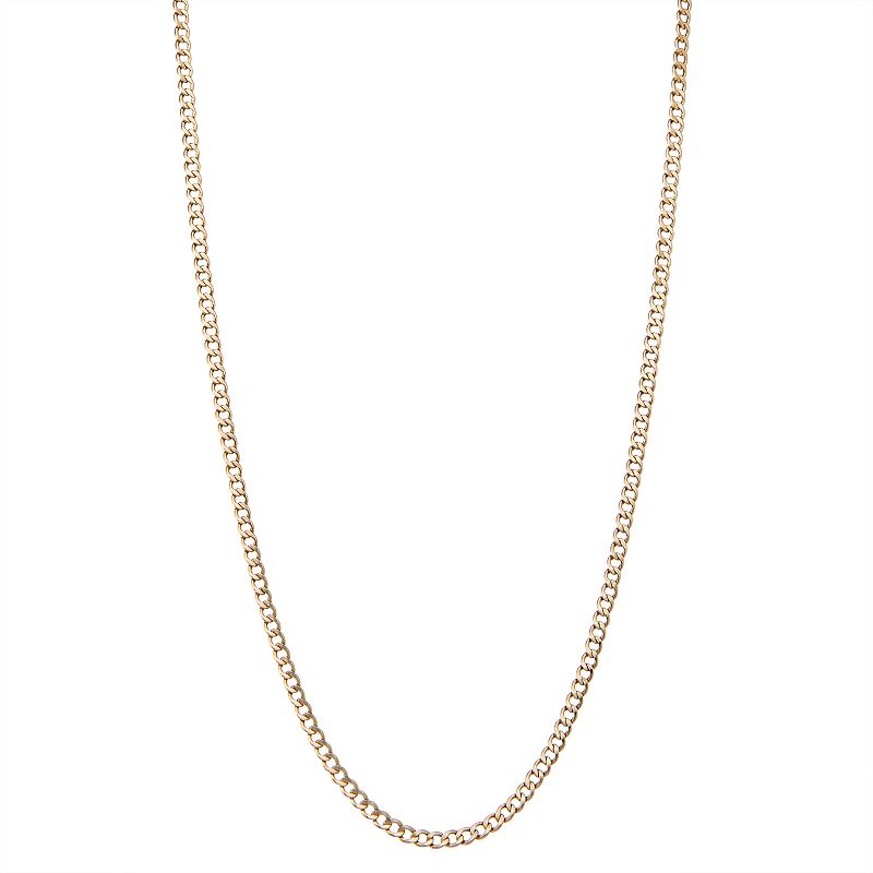 14k Gold Curb Chain Necklace, Womens, Size: 18, Yellow