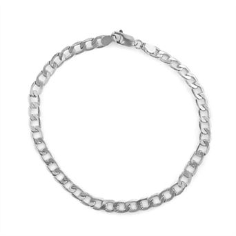 Jordan Blue Men's 14k Gold 5.3mm Cuban Curb Chain Bracelet