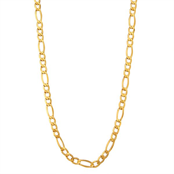 Jordan Blue Men's 14k Gold Hollow Figaro Chain Necklace - Yellow (18")
