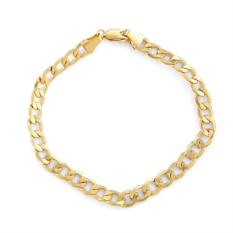 21075471 Mens 14k Gold Cuban Curb Chain Bracelet, Size: 8.5 sku 21075471