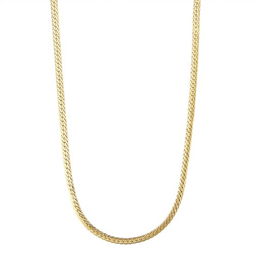 Men's 14k Gold Herringbone Chain Necklace