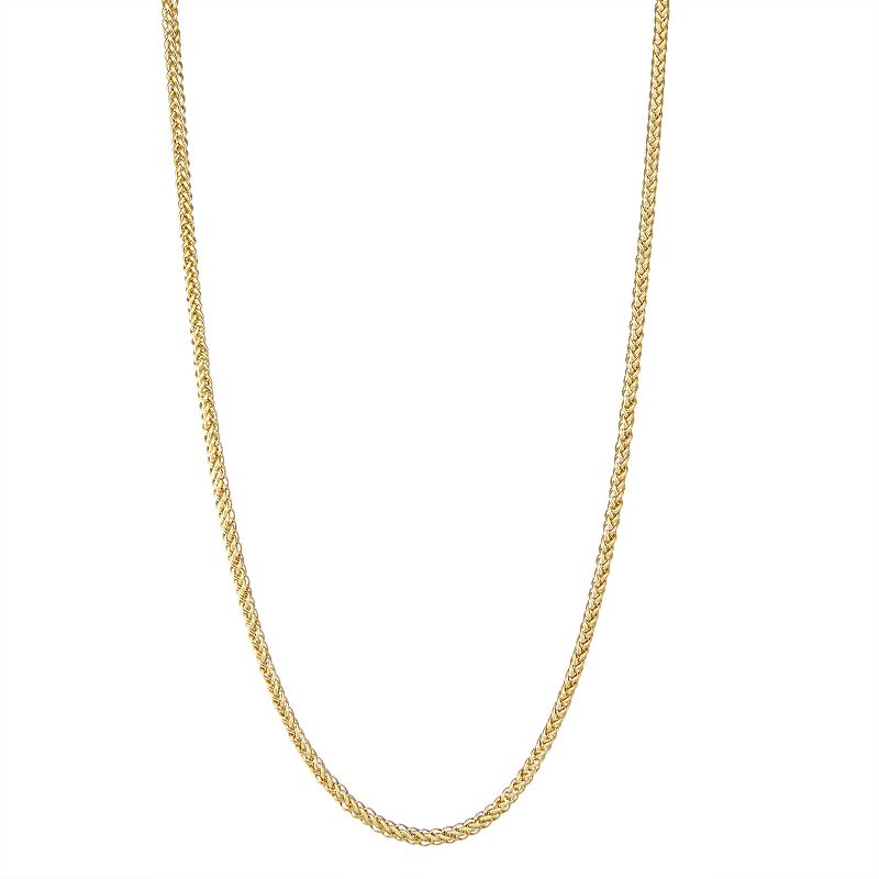 Mens 14k Gold Wheat Chain Necklace, Womens, Size: 18, Yellow