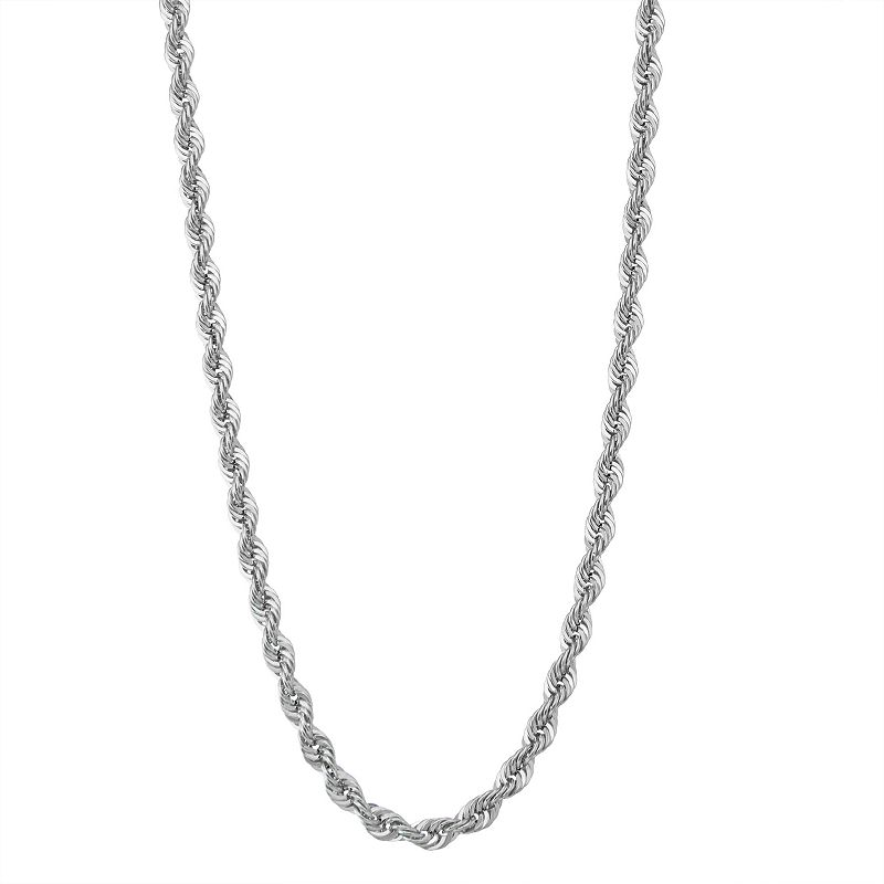 Mens 14k Gold Rope Chain Necklace, Size: 24, White