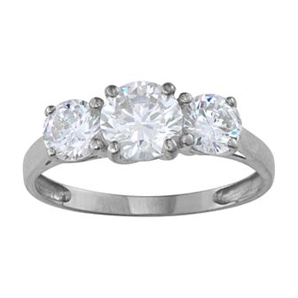 Designs by Gioelli 10k Gold Cubic Zirconia 3-Stone Ring