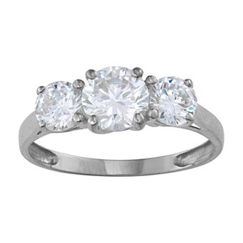 Designs by Gioelli 10k Gold Cubic Zirconia 3-Stone Ring