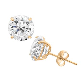 Designs by Gioelli 14k Gold 6MM Cubic Zirconia Stud Earrings