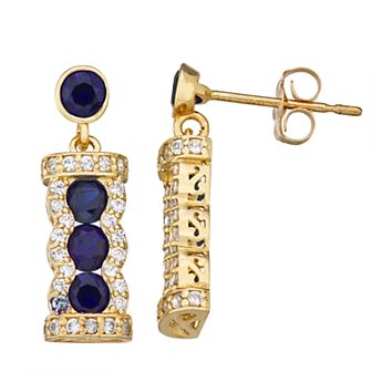 Designs by Gioelli 10k Gold Gemstone Dangle Earrings