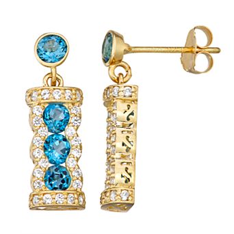 Designs by Gioelli 10k Gold Gemstone Dangle Earrings