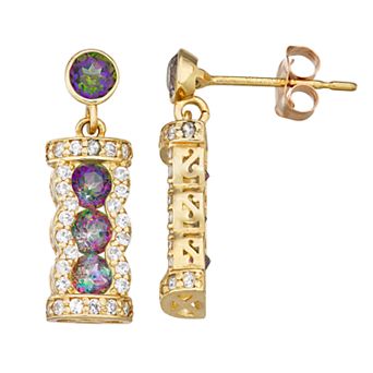 Designs by Gioelli 10k Gold Gemstone Dangle Earrings