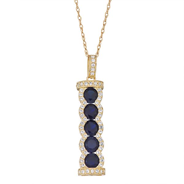 Designs By Gioelli 10k Gold Gemstone Stick Pendant Necklace