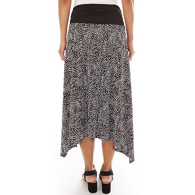 Petite Apt. 9® Dot Print Shark-Bite Hem Skirt