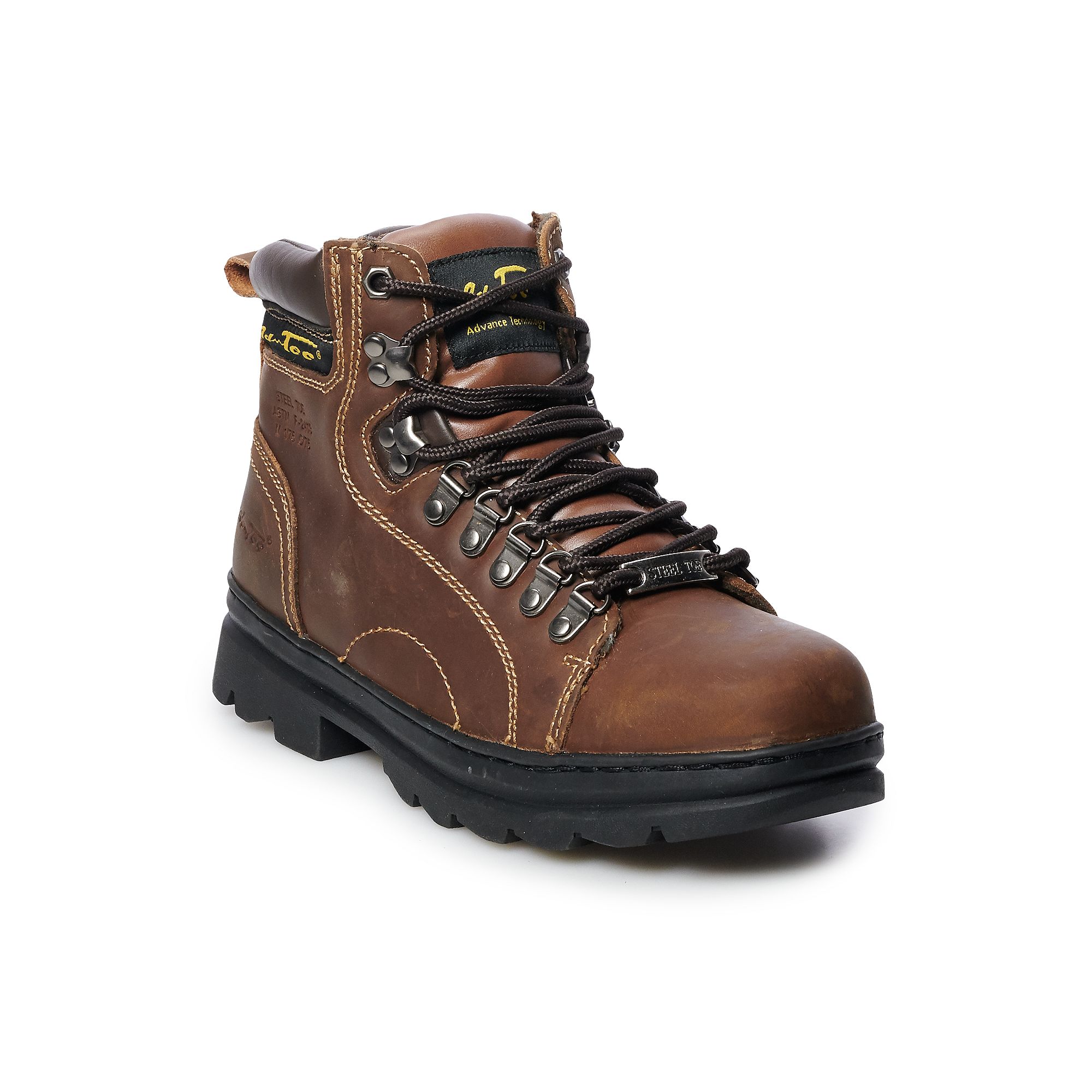 AdTec 1977 Mens Steel Toe Hiking Boots, Size: 12 Wide, Brown