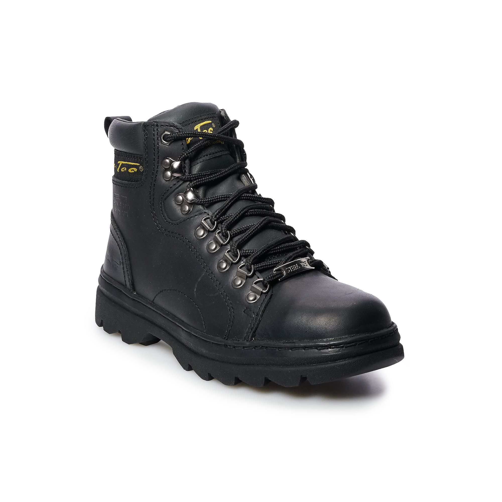 AdTec 1980 Mens Steel Toe Hiking Boots, Size: 14 Wide, Black