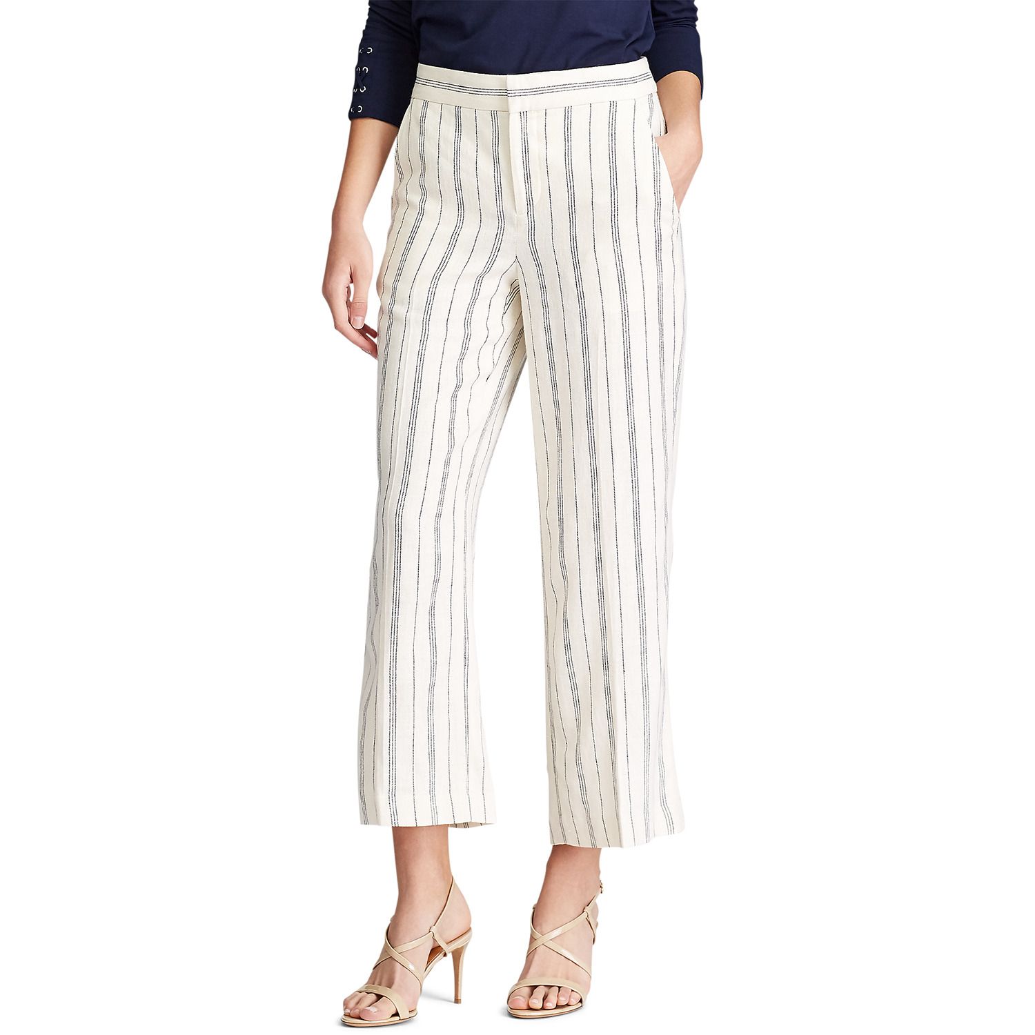 womens striped wide leg trousers