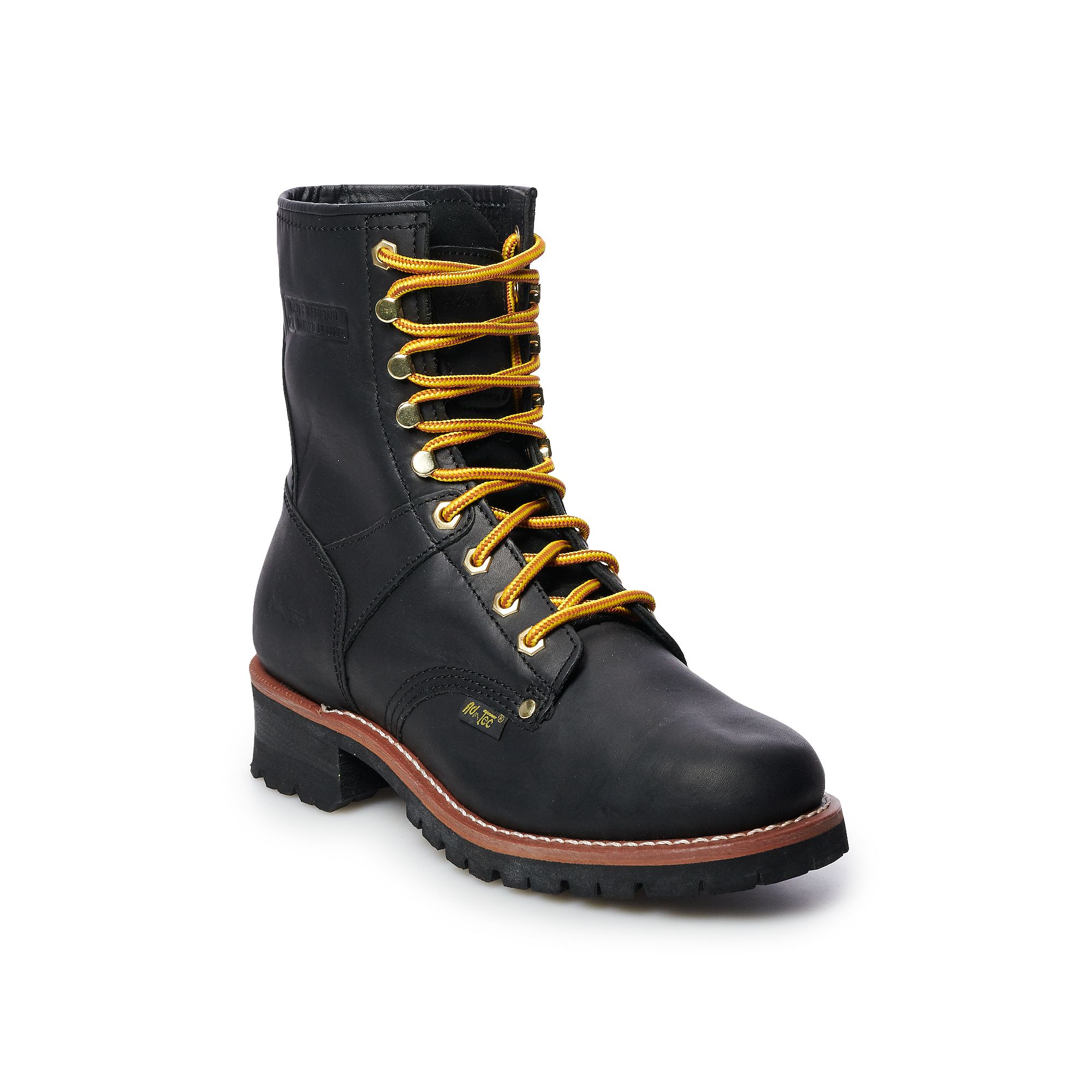 AdTec 1439 Mens Water Resistant Logger Work Boots, Size: 7 Medium, Black