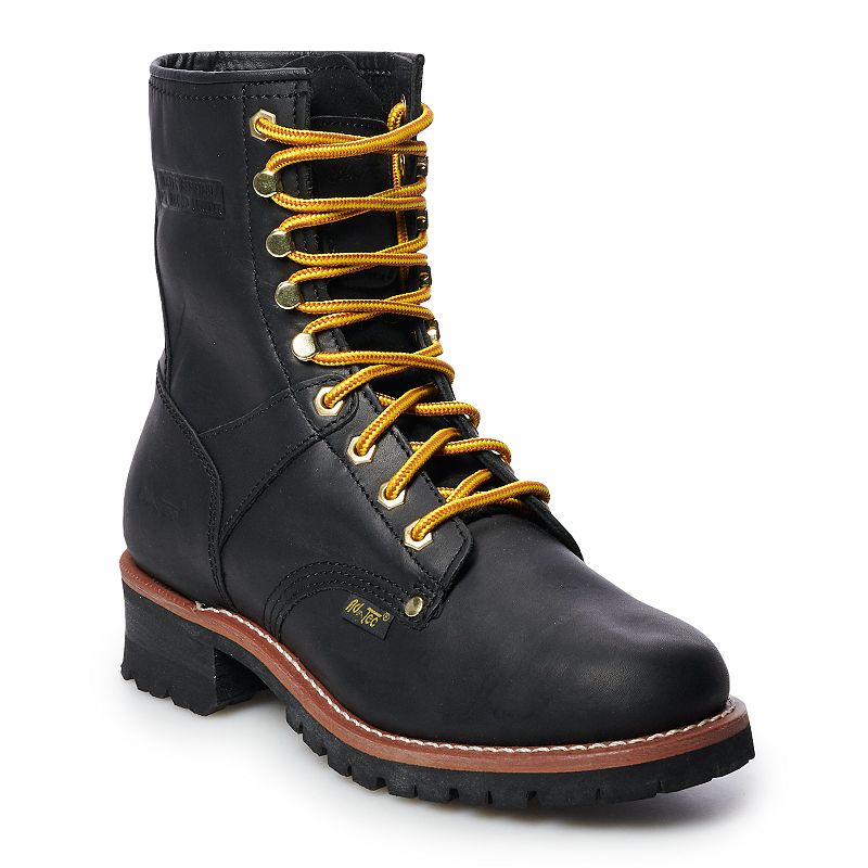 AdTec 1439 Mens Water Resistant Logger Work Boots, Size: Medium (7), Black