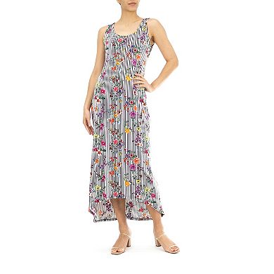 Women's Nina Leonard Printed High-Low Maxi Dress