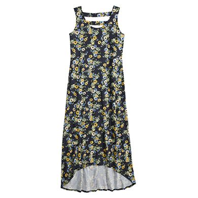 Women's Nina Leonard Printed High-Low Maxi Dress