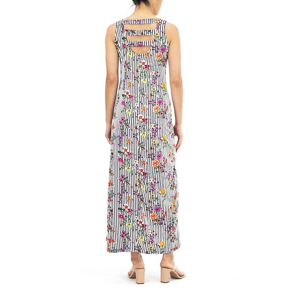 Women's Nina Leonard Printed High-Low Maxi Dress