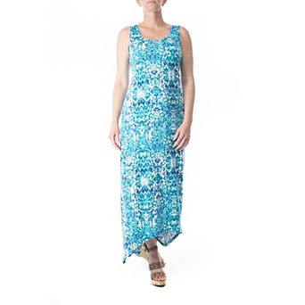 Women's Nina Leonard Printed High-Low Maxi Dress