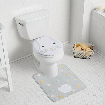 Details about   Love Bunny and Bicycle Shower Curtain Toilet Cover Rug Mat Contour Rug Set 