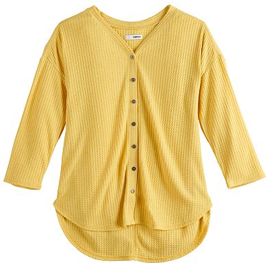 Women's Sonoma Goods For Life 3/4-Sleeve Button Down Top