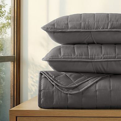 Home Collection Premium Ultra Soft Square Pattern Quilted Coverlet Set