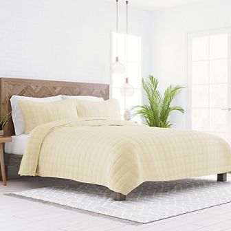 Home Collection Premium Ultra Soft Square Pattern Quilted Coverlet Set
