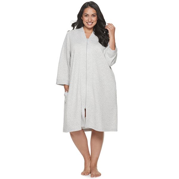 Plus Size Croft & Barrow® Double Knit Zipper Robe