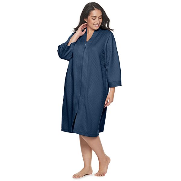 Plus Size Croft & Barrow® Double Knit Zipper Robe