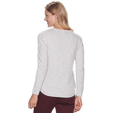 Petite Croft & Barrow Button Side Cable Sweater