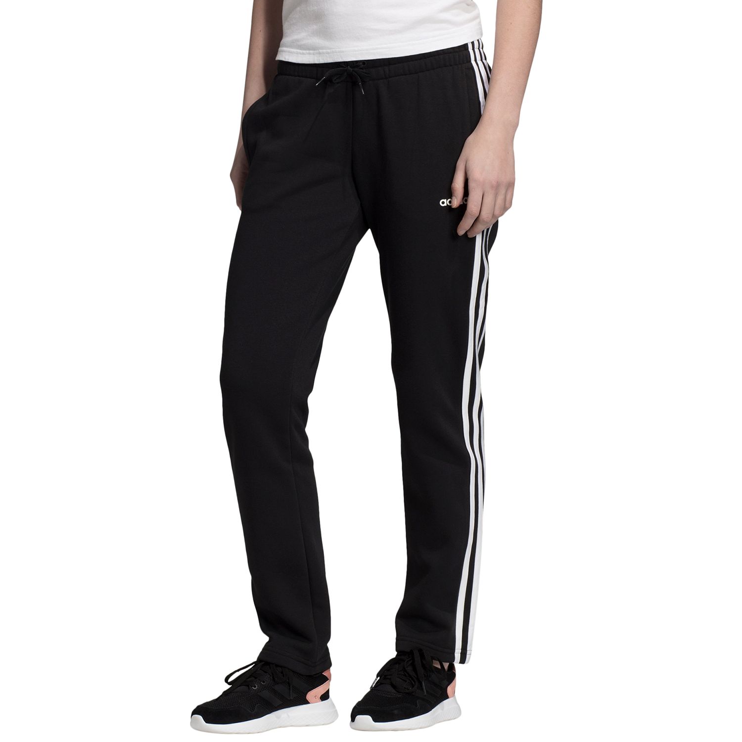 black adidas pants with black stripes