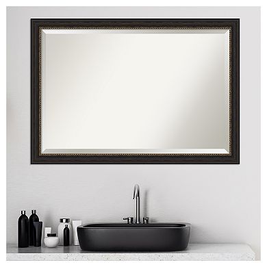 Amanti Art Narrow Bronze Bathroom Vanity Wall Mirror