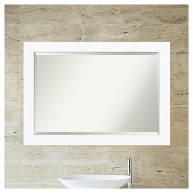 Amanti Art Cabinet White Bathroom Vanity Wall Mirror