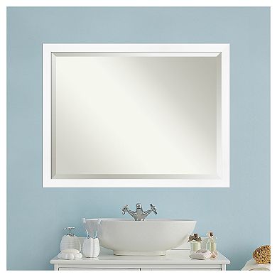 Amanti Art Narrow Cabinet White Bathroom Vanity Wall Mirror