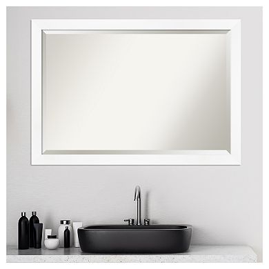 Amanti Art Narrow Cabinet White Bathroom Vanity Wall Mirror