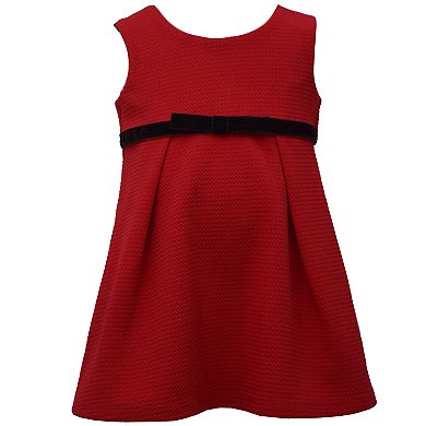 Baby Girl Bonnie Jean Sleeveless Textured Knit Dress with Houndstooth Doubleknit Coat