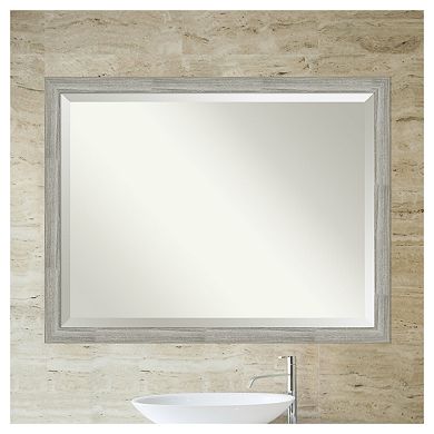 Amanti Art Narrow Dove Greywash Bathroom Vanity Wall Mirror