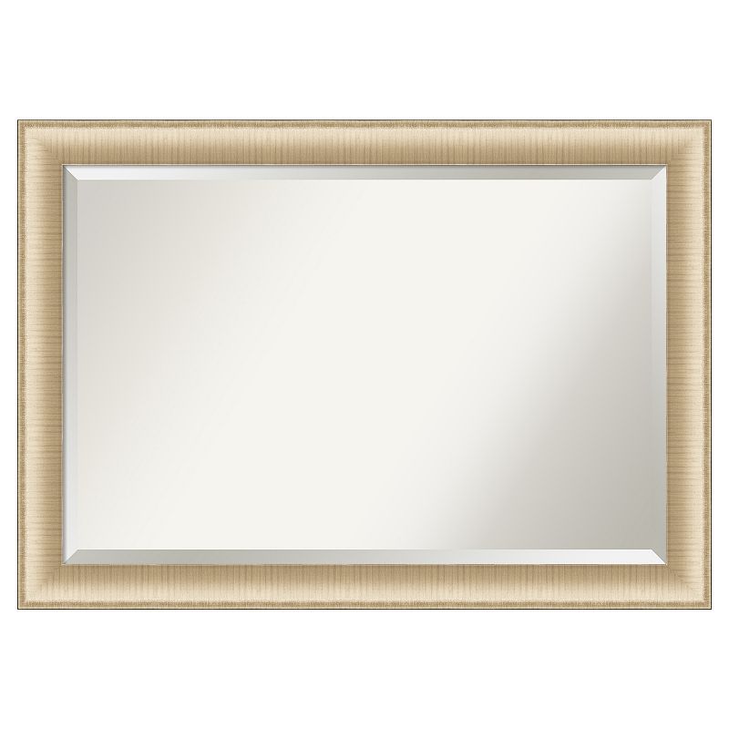 Amanti Art Elegant Honey Brushed Bathroom Vanity Wall Mirror, Yellow, 33X27